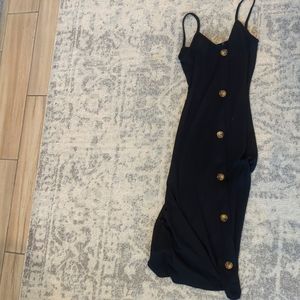 Black button down dress